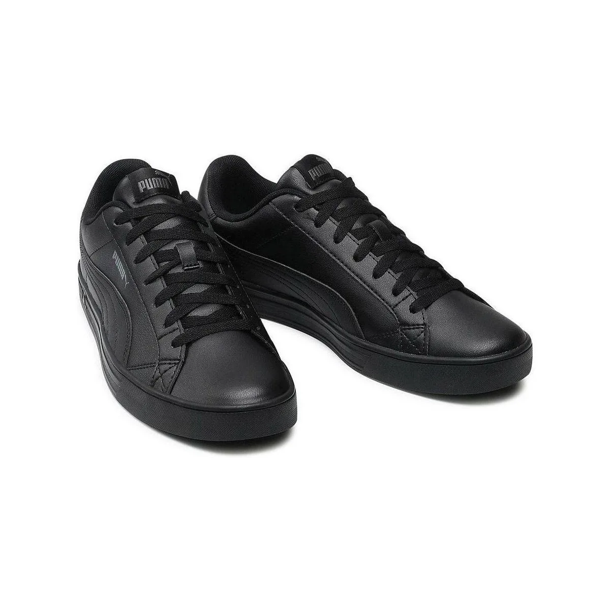PUMA - Smash v3 cuir noir