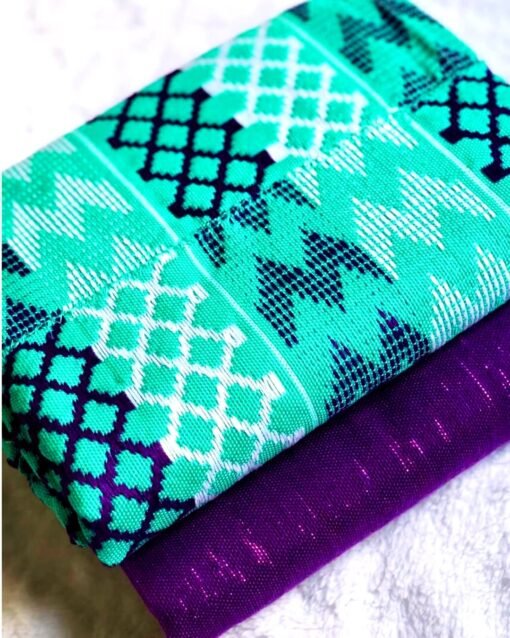 Tissu Kente tissé à la main 100% authentique en provenance du Ghana - Modèle 004