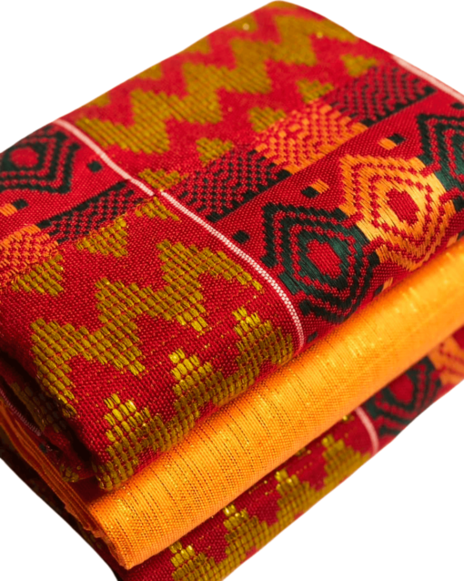 Tissu Kente tissé à la main 100% authentique en provenance du Ghana - Modèle 006