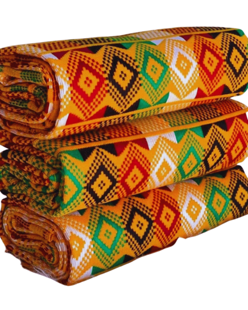 Tissu Kente tissé à la main 100% authentique en provenance du Ghana - Modèle 021