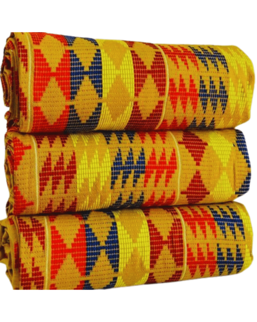 Tissu Kente tissé à la main 100% authentique en provenance du Ghana - Modèle 027