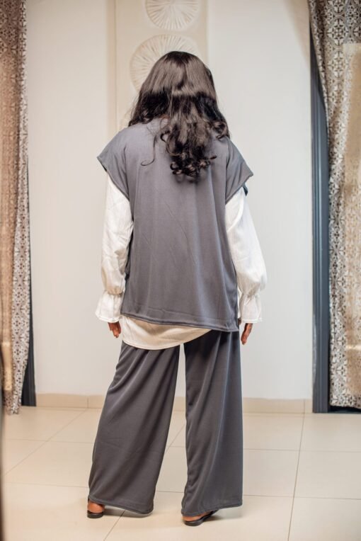 Ensemble Plissé 3 Pièces gris élégant et original – Image 5