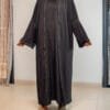 Ensemble 2 pièces noir - Kimono et robe avec surpiqûres