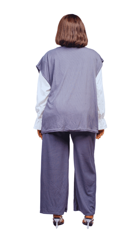 Ensemble Plissé 3 Pièces gris élégant et original – Image 3