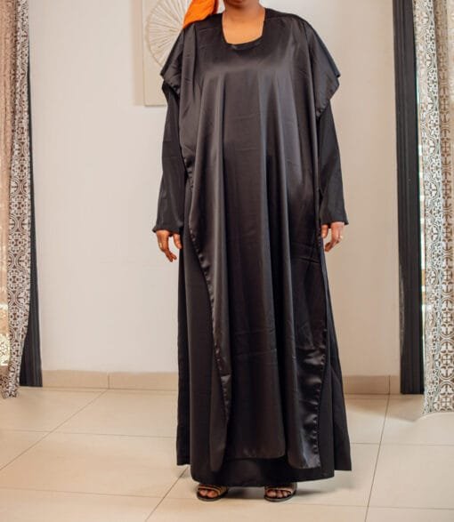 Robe 2 pièces Médina Satin Noir
