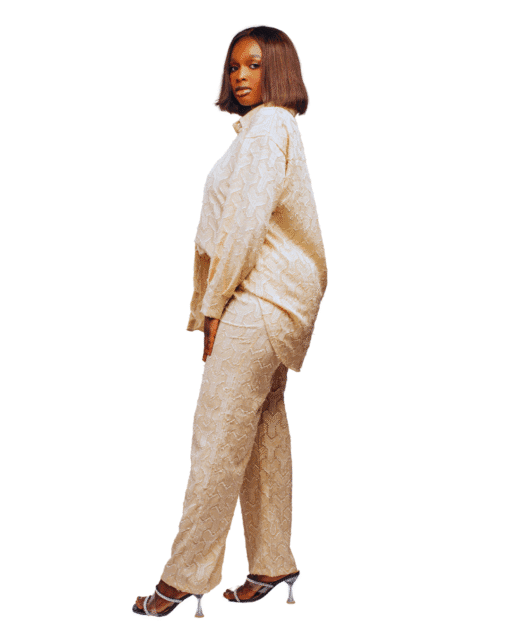 Ensemble 2 pièces texturé chemise + pantalon – Image 4