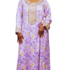 Robe broderie or et pierres violettes