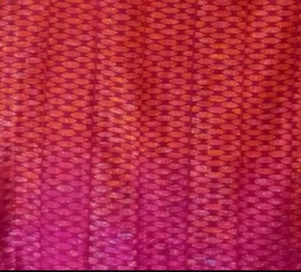 Tissu Kente Ombré pattern burgundy tissé à la main 100% authentique en provenance du Ghana - Modèle S01