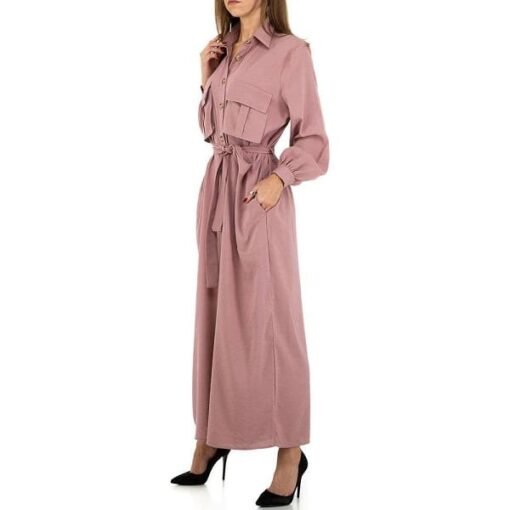 Combinaison taille haute ample rose femme – Image 2