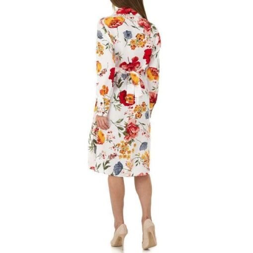 Robe chemise à fleurs avec ceinture – Image 2