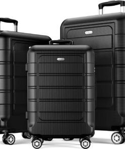 Valise Rigide de Voyage légère et extensible avec 4 roulettes Silencieuses à 360° et Serrure TSA