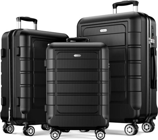 Valise Rigide de Voyage légère et extensible avec 4 roulettes Silencieuses à 360° et Serrure TSA