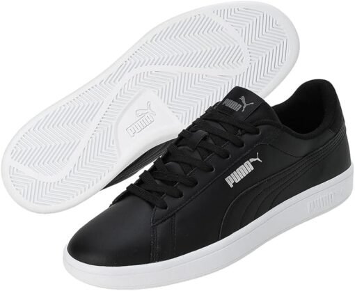 PUMA - Smash v2 cuir noir