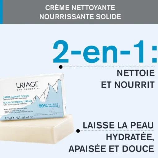 URIAGE - Crème Lavante Solide - Visage et Corps - Peaux Sensibles – Image 2