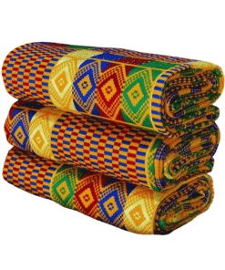 Tissu Kente tissé à la main 100% authentique en provenance du Ghana - Modèle 022