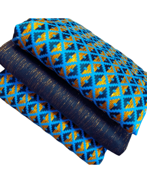 Tissu Kente tissé à la main 100% authentique en provenance du Ghana - Modèle 030