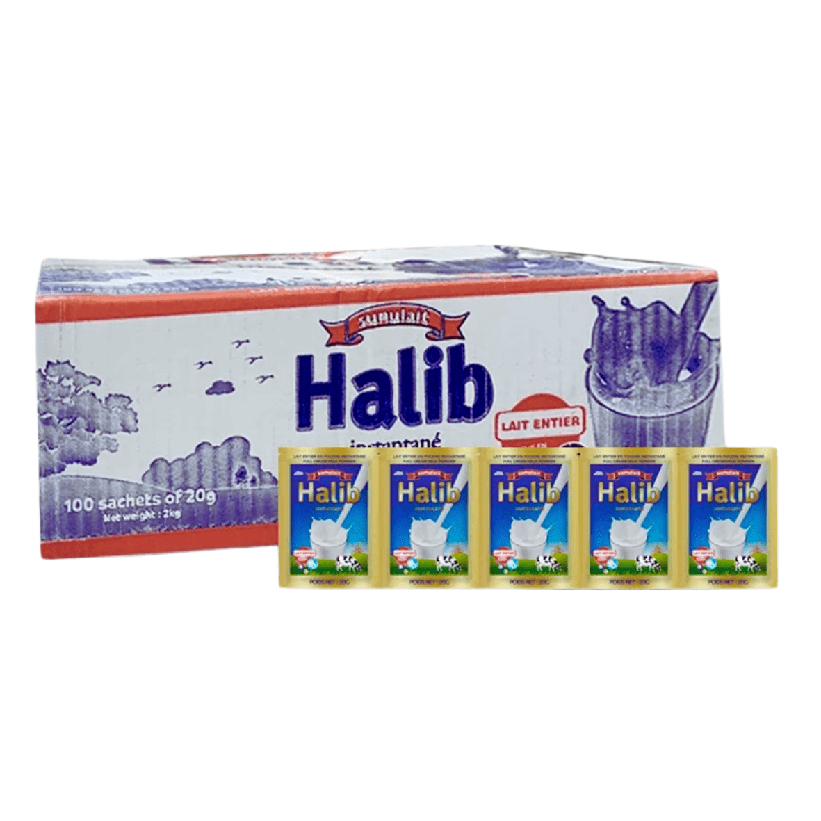 Carton de 120 sachets de 22,5gr de lait entier en poudre - Halib - Qté : 1 - 14 000 CFA