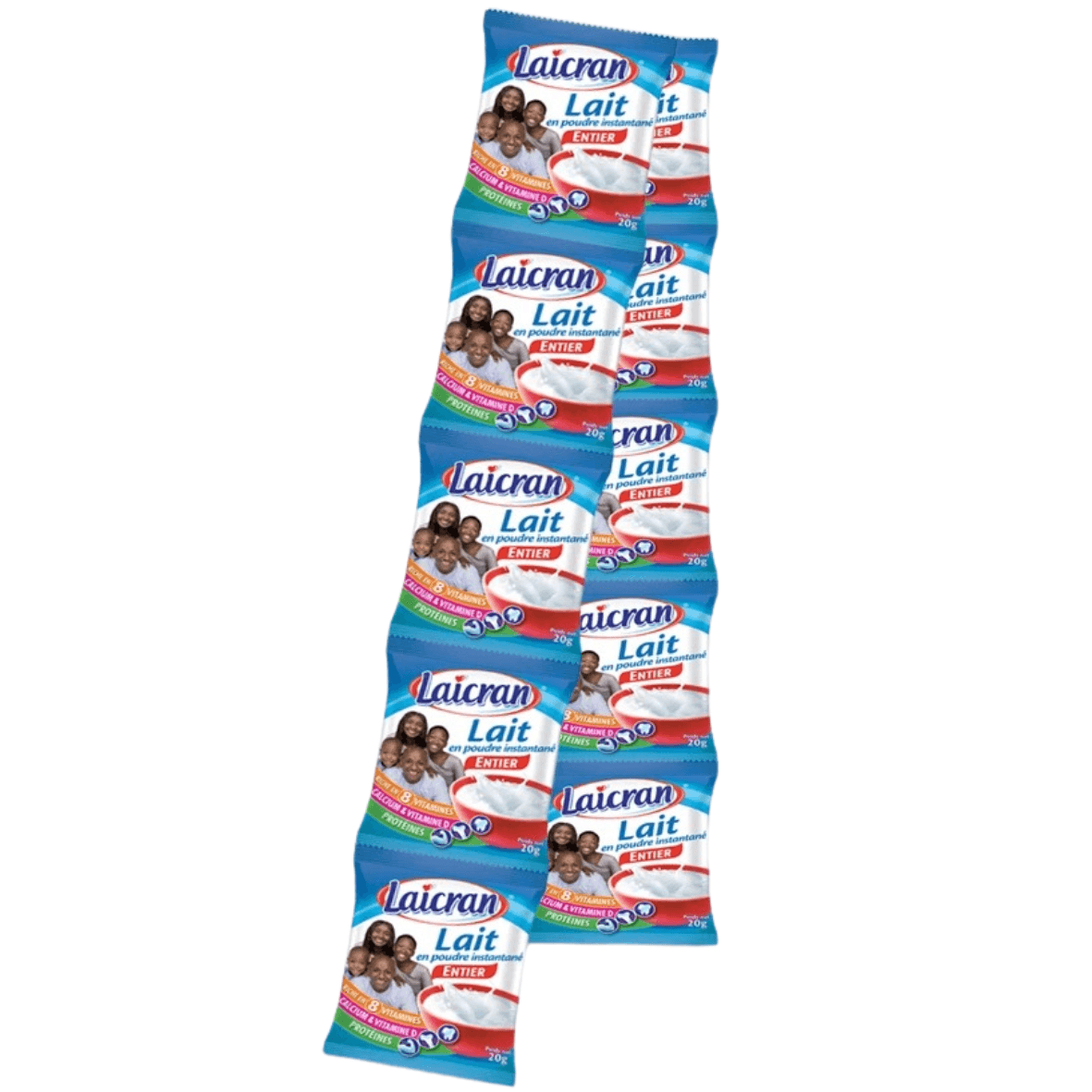 Lot de 10 sachets 20gr de lait entier en poudre - Laicran - Qté : 1 - 1 290 CFA