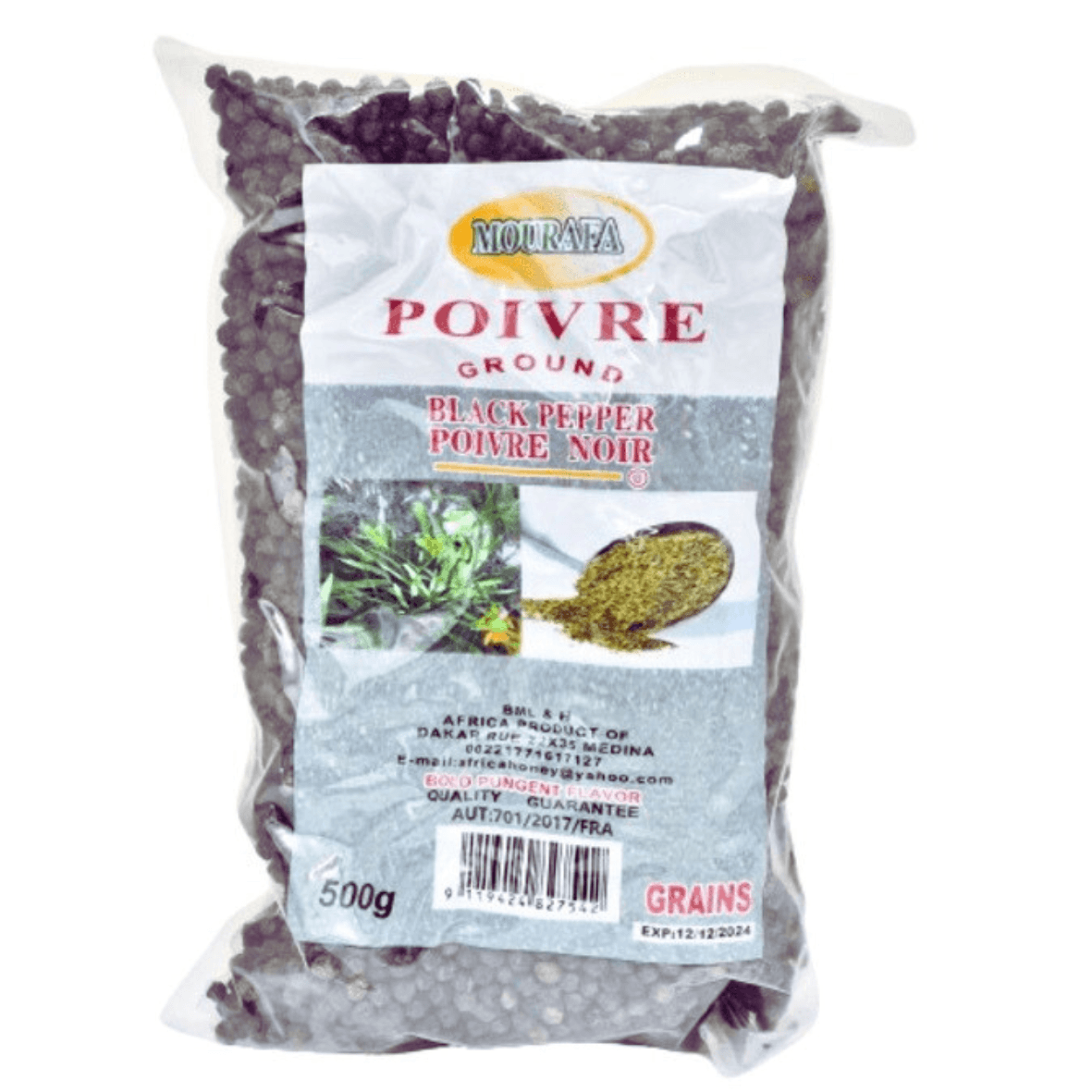 Poivre Noir en grains Sachet 200g - Mourafa - Qté : 1 - 2 150 CFA