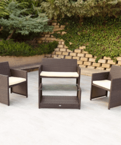 AKTIVE - Ensemble de meubles de terrasse en rotin synthétique avec 1 canapé, 2 fauteuils et 1 table - modèle 2