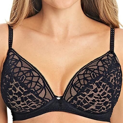 Soutien-gorge plongeant à armatures Soirée Lace Freya noir – Image 2