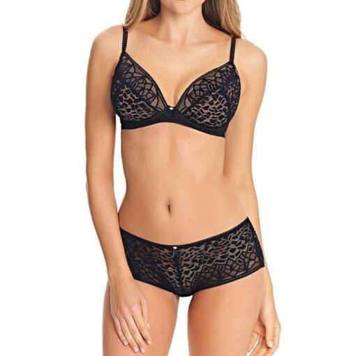 Soutien-gorge plongeant à armatures Soirée Lace Freya noir – Image 4
