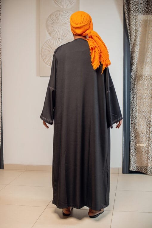 Ensemble 2 pièces noir - Kimono et robe avec surpiqûres – Image 2