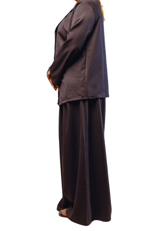 Ensemble 2 pièces noir blouse croisée + pantalon – Image 2