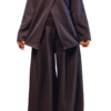 Ensemble 2 pièces noir blouse croisée + pantalon
