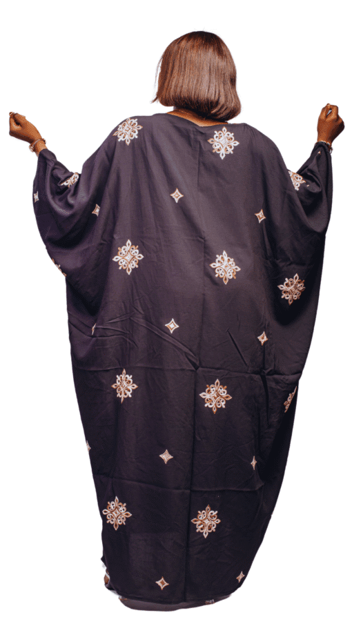 Robe papillon noire à motifs brodés – Image 4