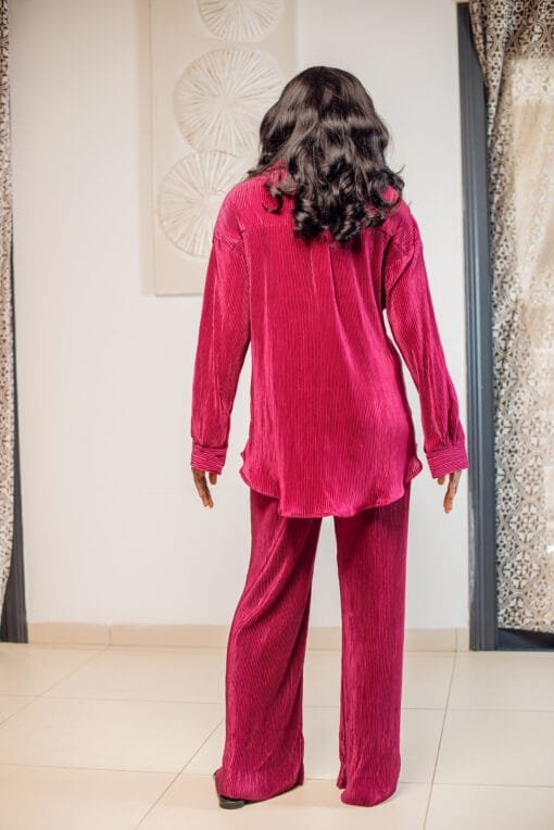 Ensemble 2 pièces chemise + pantalon fluide – Image 2