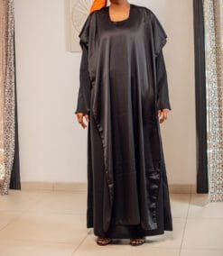Robe 2 pièces Médina Satin Noir