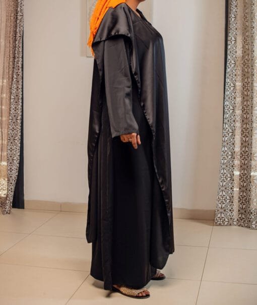 Robe 2 pièces Médina Satin Noir – Image 2