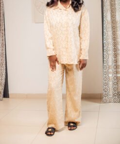 Ensemble 2 pièces texturé chemise + pantalon