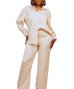 Ensemble 2 pièces texturé chemise + pantalon
