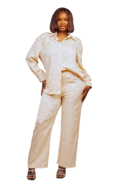 Ensemble 2 pièces texturé chemise + pantalon