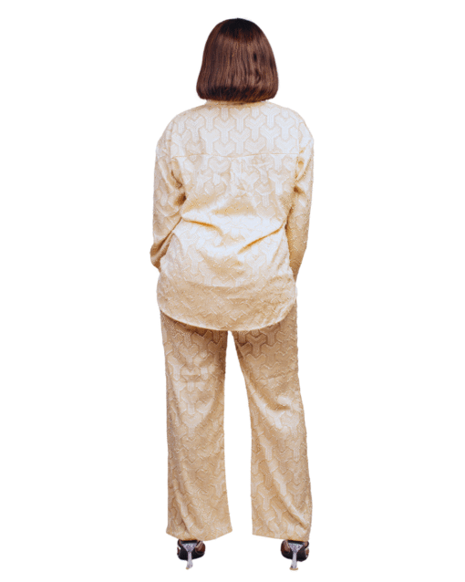 Ensemble 2 pièces texturé chemise + pantalon – Image 3