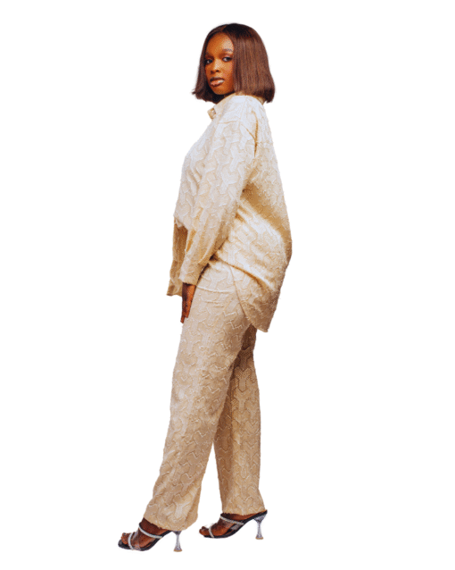Ensemble 2 pièces texturé chemise + pantalon – Image 4