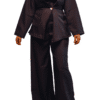 Ensemble noir blouse longue croisée & pantalon large