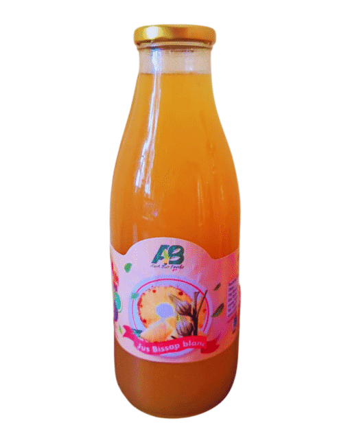 Jus de Bissap blanc-Ananas Bio en bouteille en verre - 1 litre